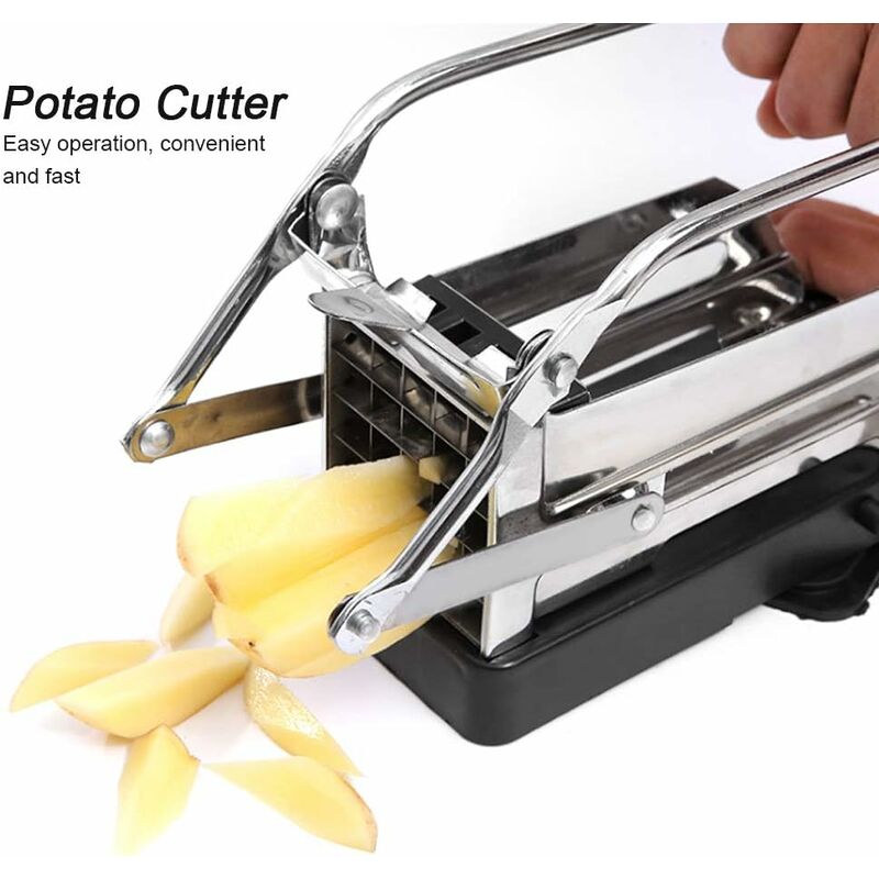 VEVOR French Fry Cutter, Potato Slicer with 1/2-Inch and 3/8-Inch Stainless  Steel Blades, Manual Potato Cutter Chopper with Suction Cups, Great for  Potato, French Fries, Cucumber, Vegetables, Carrot