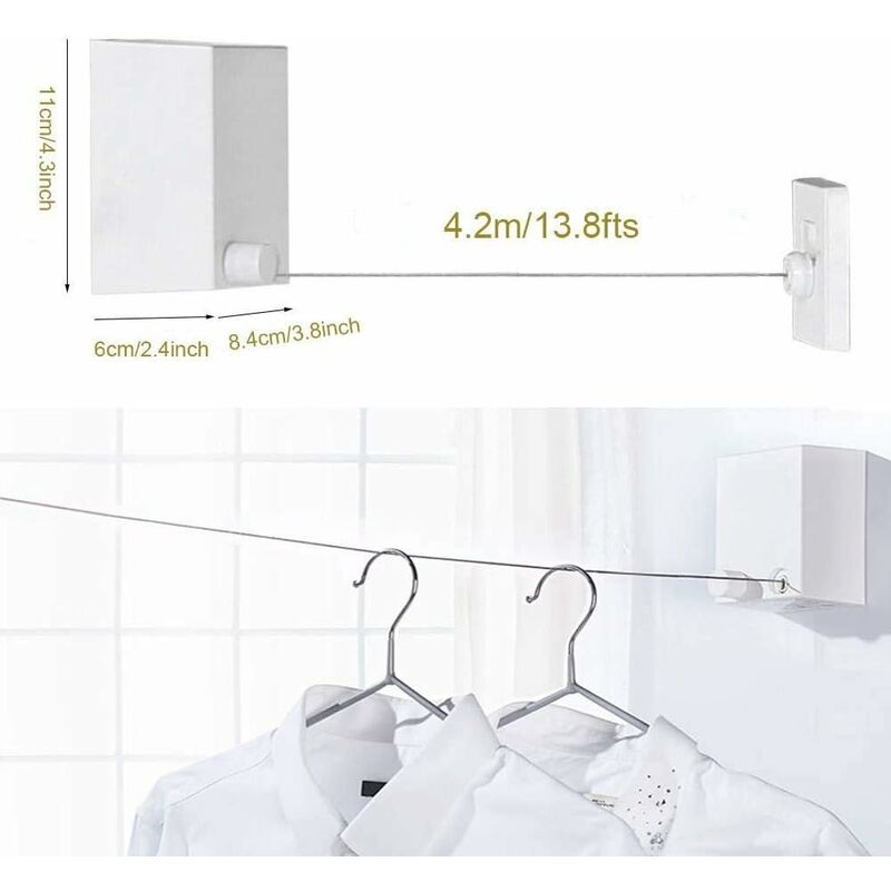 Invisible Clothesline 4.2 Meter Retractable Reel Clothes Lines