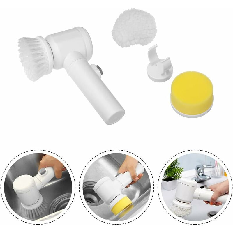 1set, 7-in-1, Magic Brush, Electric Spin Scrubber Electric Cleaning Brush  Cordless Power Scrubber With 5 Replaceable Brush Heads, Handheld Power Showe