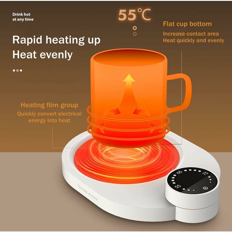 Smart Coffee Cup Warmers 20W Electric Adjustable Mug Warmer Cup