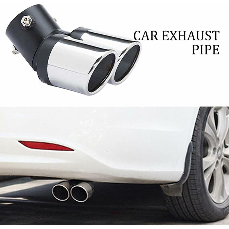 62 mm Exhaust Tips Stainless Steel Car Exhaust Tailpipe Double Slanted  Outlet Tailpipe Colour Blue : : Automotive