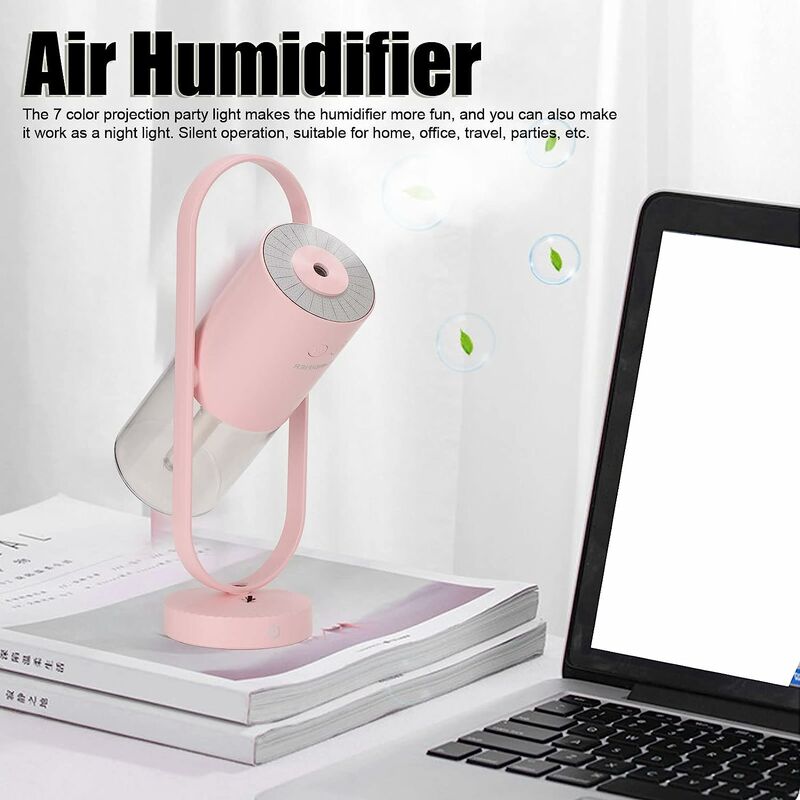 Portable Mini Humidifier, USB Personal Desktop Air Humidifier with Light  for Bedroom Office Home, Large Capacity 400ML Cool Mist Humidifier,  Essential