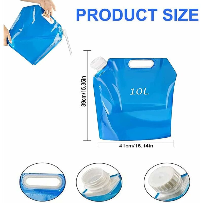 Collapsible Water Storage Container Bag, BPA Free Food Grade Plastic  Bladder for Emergency Camping Hiking Backpack, No-Leak Freezable Foldable  Water Bottles,5L 