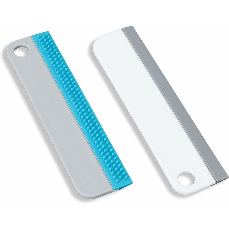 Blue 2pcs Small Bathroom Shower Mirror Squeegee, Kitchen Counter Squeegee,  Wiper Scraper Cleaning Tool For Cleaning Sink