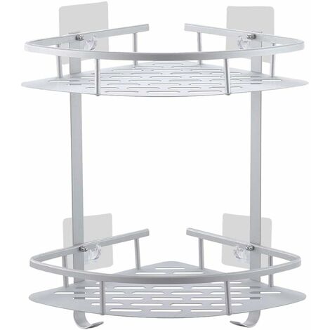 BLUE CANYON WALL MOUNTABLE STAINLESS STEEL 2 TIER CORNER SHOWER CADDY 
