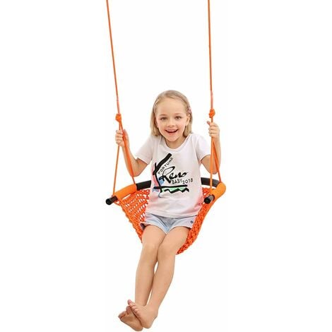 Child Swing Seat, Hanging Rope Child Swing Chair for 2-15, Playground, Indoor, Outdoor Door, Garden, Household with Swing Straps (200KG)
