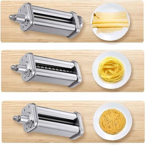 VEVOR Pasta Attachment for KitchenAid Stand Mixer, 3-IN-1 Stainless Steel  Pasta Roller Cutter Set Including Pasta Sheet Roller, Spaghetti and  Fettuccine Cutter, 8 Adjustable Thickness Knob Pasta Maker