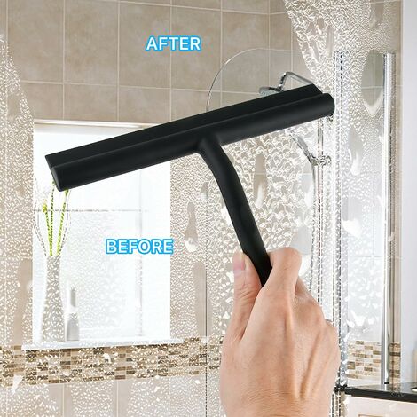 Blue 2pcs Small Bathroom Shower Mirror Squeegee, Kitchen Counter