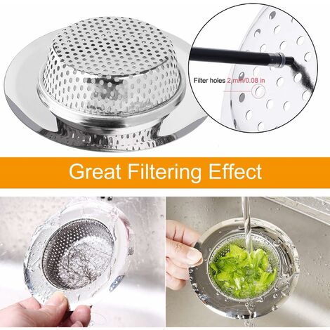 3PACK Stainless Steel Slop Basket Filter Trap Mesh Metal Sink Drain  Strainer Heavy Duty Drain Stoppers for Kitchen Sink Bathroom Bathtub Wash  Floor