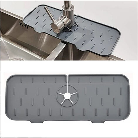 30 inch Sink Splash Guard Mat,Silicone Faucet Handle Drip Catcher