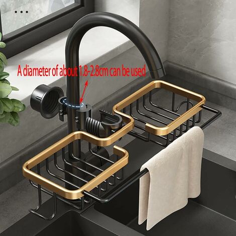 New 2 in 1 Home Sink Organizer Plastic Detachable Hanging Faucet Drain Rack  Kitchen Storage Rack Faucet Draining Rack for Home Kitchen Bathroom(Crystal  Dark Green) 