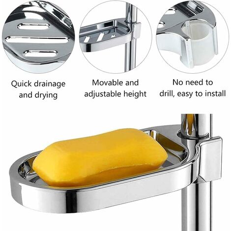 Wall Mounted Self Adhesive Soap Dish, Stainless Steel Shower Soap Dish, No  Drilling Soap Box For Bathroom Kitchen Used To Store Soap Sponge Brush(blac