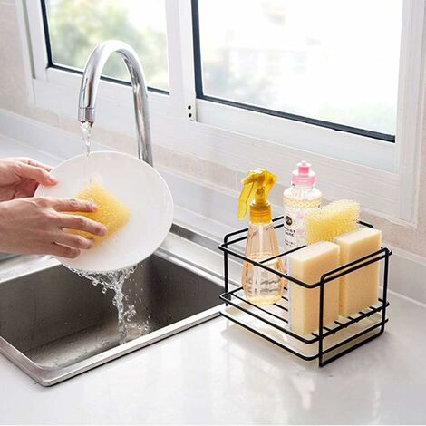 Magnetic Sink Sponge Holder Dish wand Holder Brushes Holder - No Suction  Cups