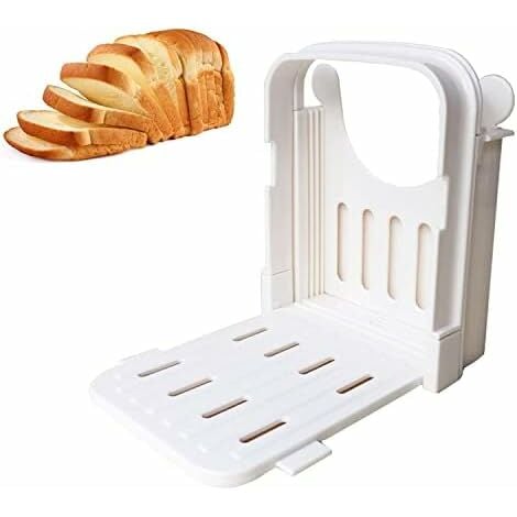 Bread Slicer - Foldable & Adjustable Compact Bread Sandwich Cutter Toast  Slicer Plastic Bagel Slicer Loaf Cutter Mold with 4 Slice Thickness