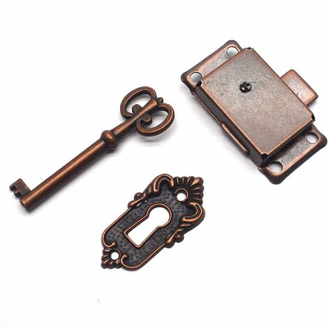 2 Sets Of Vintage Cabinet Door Lock, Cabinet Lock, Antique Furniture Lock  With Key For Mailboxes, Lockers, Cupboards, Tool Box