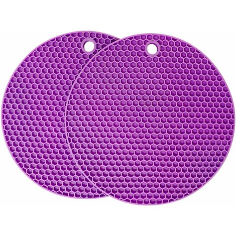 Multicolor Round Heat Resistant Silicone Hot Mat, Size: 17.5cm X