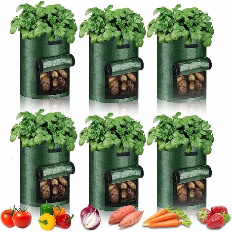 7/10 Gallon Plant Grow Bags Thickened Nonwoven Fabric Pots Container with  Handle