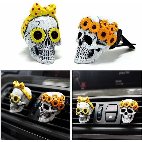 Skull Car Air Fresheners Vent Clips For Car Accessories Interior Decoration  For Men Women Teens, Cute Goth Skeleton Car Scents Diffuser Decor Things