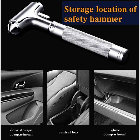Metal Safety Hammer with Window Breaker and Seat Belt Cutter, Aluminum  Alloy Car Emergency Rescue Tool (