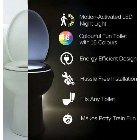 LED Toilet Seat Night Light Motion Sensor WC Light 8 Colors Changeable Lamp  Powered Backlight for Toilet Bowl Child