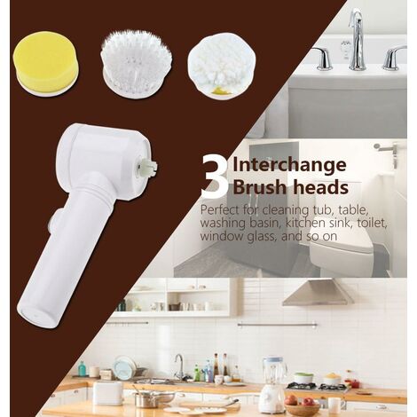 5In1 Cordless Rechargeable Spin Scrubber Rotary Bathroom Electric