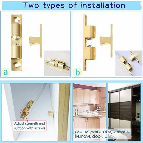 2 Pcs Cabinet Door Suction Ball Roller Catches Latch Furniture Rollers Barn  Hardwares 