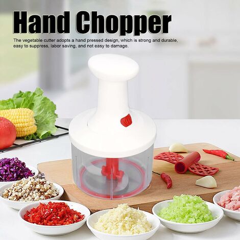 Onion Chopper Manual Hand Press Garlic Vegetable Food Cutter Processor UK