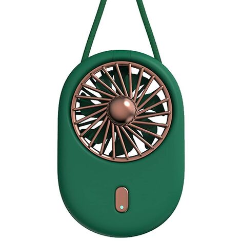 Folding Portable Small Fan Home USB Rechargeable Student Dormitory Office  Silent Electric Fan Hanging Neck Fan Green(1200mAh)