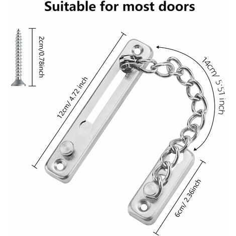 Security Door Chain Anti-Theft Door Lock Stainless Steel Door Chain Lock  Sliding Door Stay with