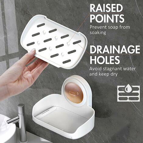 Handy Housewares Clear Plastic Wall Mount Shower / Bath Soap Bar Holder Dish  Wth Suction Cups 