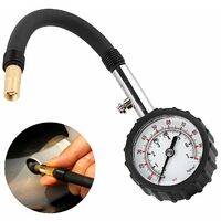 Tire Pressure Tester Car Tire Pressure Gauge Monitoring Tire Pressure Gauge Manometer with Flexible Air Hose for Car, Bike and Motorcycle, Automotive Tire Measuring Tool, Light Weight, Black