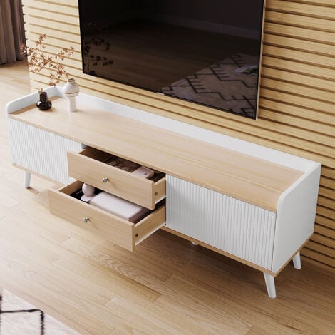 Bini Mueble TV 180cm madera y blanco - Muebles salón - Wabi Home