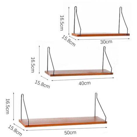 EUGAD 2X Estantes De Pared Con Soporte De Tubo, Bladas Flotantes Industrial, Estanterias Flotantes Para Adornos, Estantes De Pared Para Salón, Cocina Y Dormitorio, Marrón Rústico, 60x20 Cm