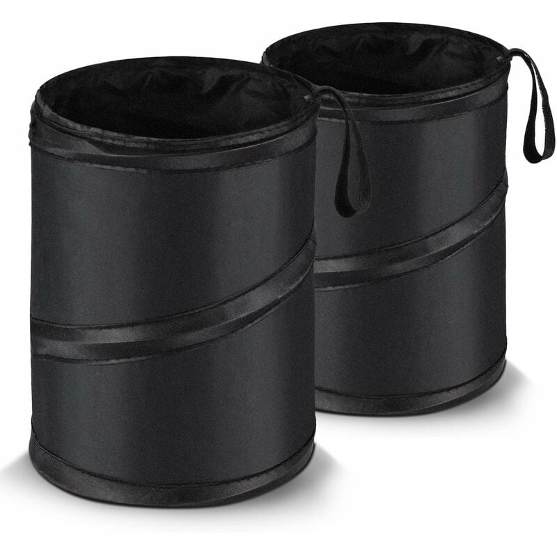 Auto-Müll können Müllmülleimer zusammenklappbarer Pop-up Water Proof Bag  Eimer, schwarz (2)