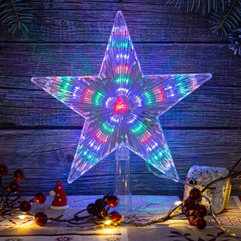 Weihnachtsbaum Topper Stern, 8.7In, wechselndes Licht mit Lichtern  Weihnachtsbaum Home Decor
