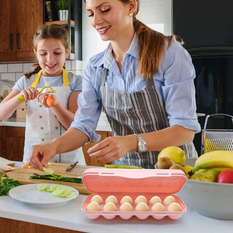 Eierbehälter 2 PCS für Kühlschrank, 12-Gitter-Eierspeicherkasten mit  Deckel, stapelbares Plastikeierhalter-Tablett für Küchenrestaurant