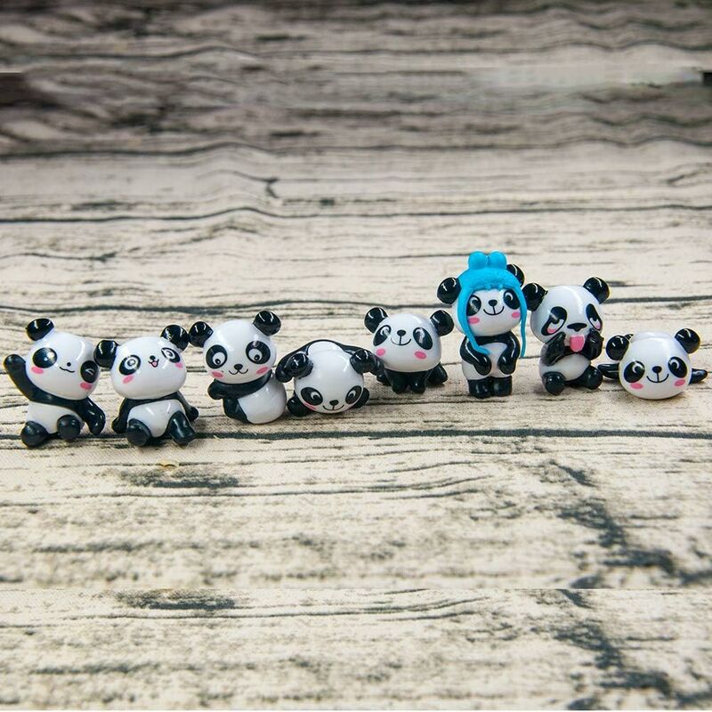 cobee Niedliche Panda Tortenaufleger Ornamente, 8 Stück Cupcake Figuren Ornamente  Panda Gartenpuppe Aquarium Dekoration Spielset Niedliche Figuren Party  Dekor: : Spielzeug
