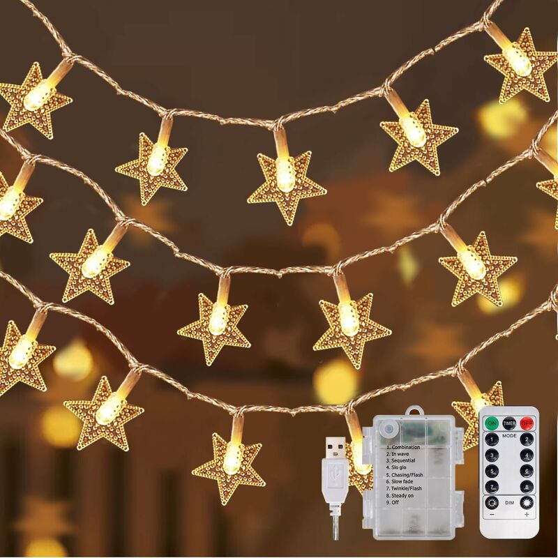 Stern LED Lichterkette, Feen Fash Lichter, 3 M, 6 M, 10 M, Dekorative  Lampen, Stromversorgung Über Batterie Oder USB Für Urlaub, Hochzeit, Party  Von 2,1 €