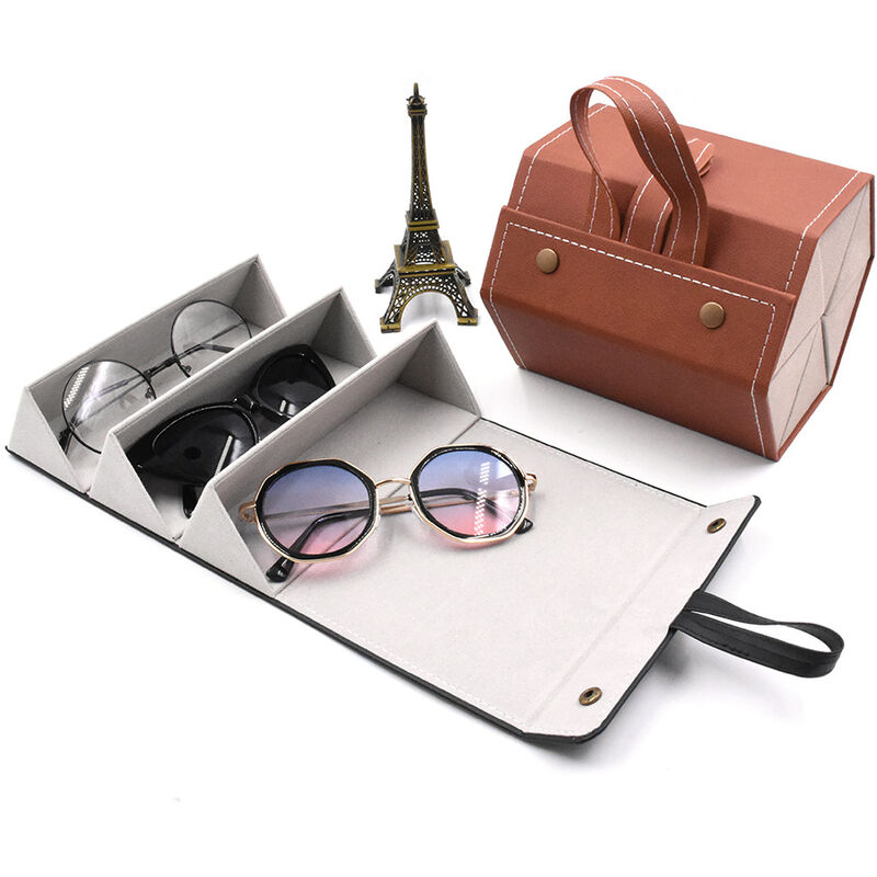 PU-Leder-Sonnenbrillen-Reise-Organizer-Etui, Aufbewahrungsbox für mehrere  Brillen