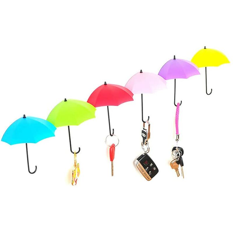 Haken, 6er-Pack farbenfrohe Regenschirm-Wandhaken, Haarnadelhalter,  erschwinglicher und langlebiger Organizer