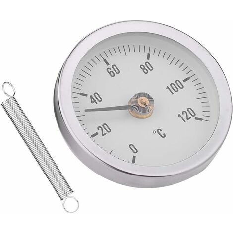 Wika Heizung Anlegethermometer Ø 63mm 120°C Feder Rohr-Thermometer Bimetall  