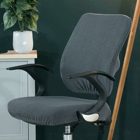 Büro Stuhlabdeckungen Universal rutschfeste Computer Stuhl Sitzkissen  Drehen Stuhlabdeckung, Grau