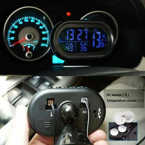 Multifunktionale elektronische LCD Auto Thermometer 12-24V Temperatur Wecker