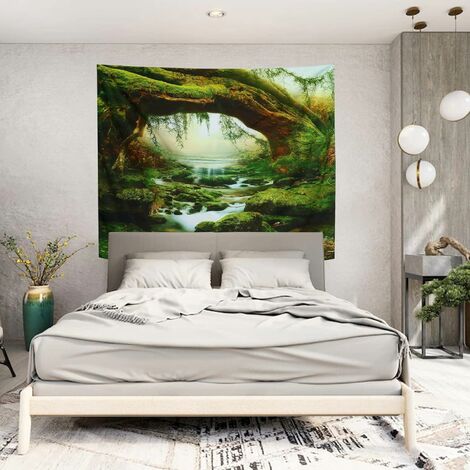 Natur Wald Tapestry Mystische Wald Schal Schlafzimmer Dekor Landschaft Wand  Hängen für Schlafzimmer, 230x180cm