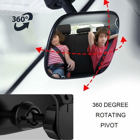 Kinderwagen Rückspiegel, 360° drehbarer Auto Rückspiegel, Baby Rückspiegel  mit Clip