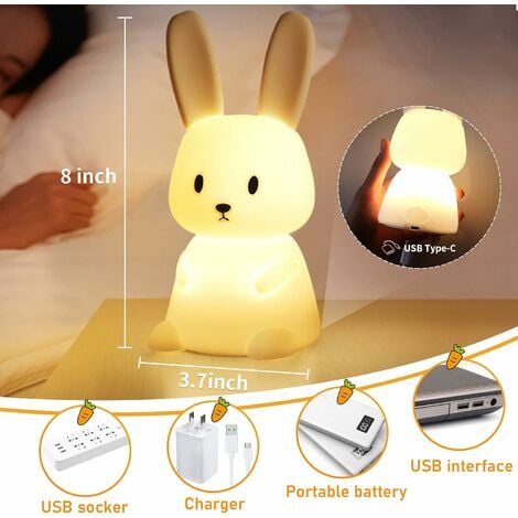 Einhorn-Nachtlicht für Kinder, wiederaufladbare Nachtlampe, USB
