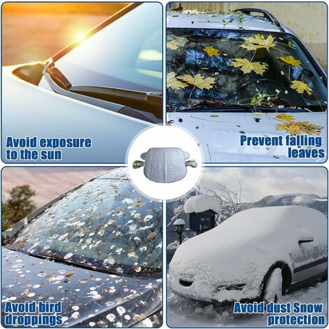 RHAFAYRE Auto-Windschutzscheibenabdeckung,  Auto-Windschutzscheiben-Frostabdeckung, magnetischer  Windschutzscheibenschutz mit elastischen Haken, perfekt widersteht Frost,  Schnee, Eis