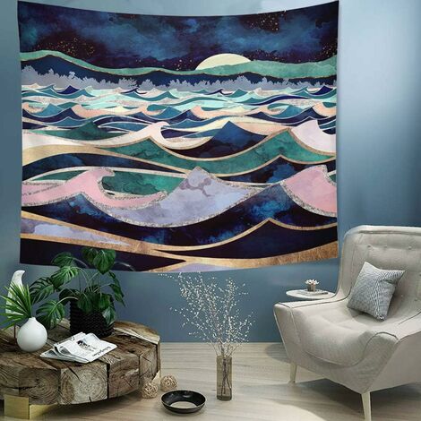 Wandteppich, Ozean Wandteppich Blatt Raum Wand Hängen Schlafzimmer Wandteppich Home Dorm Decor,78.7x59in