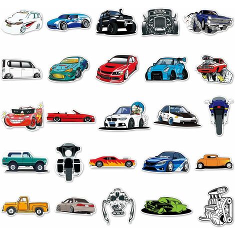 61 pcs modifizierte Autos Cartoon Doodle Auto Aufkleber für Kinder
