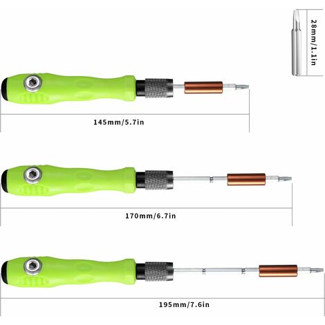Griff in rutschfestem 32 Reparatur-Werkzeugsatz, mit Schraubendreher-Zubehör Präzisions-Schraubendreher-Werkzeugsatz, 1